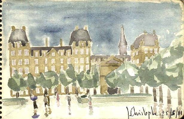 Aquarelle de la Préfecture de Paris