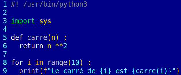 exemple de code avec le modèle de couleur ‘blue’