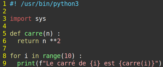exemple de code avec le modèle de couleur ‘desert’