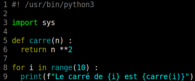 exemple de code avec le modèle de couleur ‘pablo’