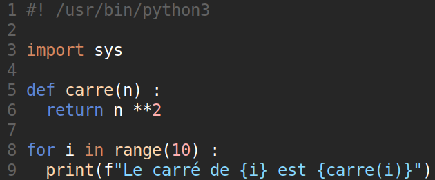 exemple de code avec le modèle de couleur ‘slate’
