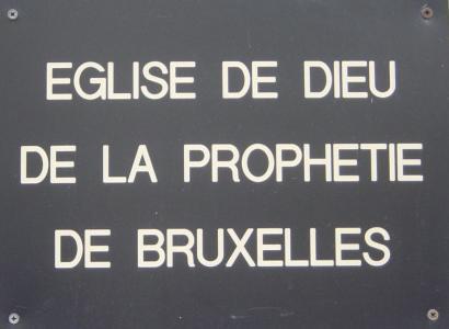 Plaque de maison: «Église de la Prophétie de Bruxelles»