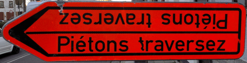 Traversez, panneau réversible