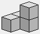 Sixième pièce du cube Soma, quatre cubes dans les trois dimensions, tire-bouchon lévogyre